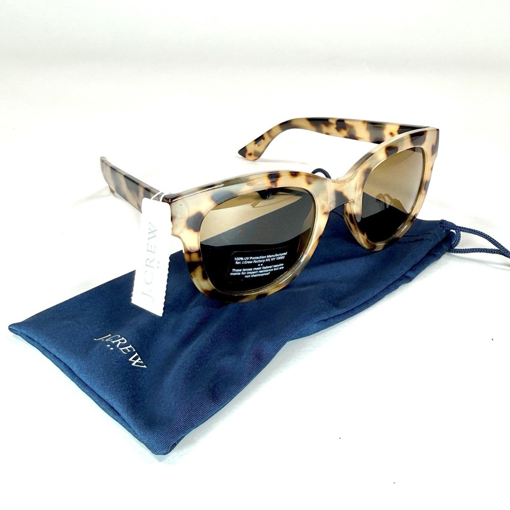 J Crew Womens Tortoise Shell Sunglasses Brown Lens BG010 NWT w Pouch